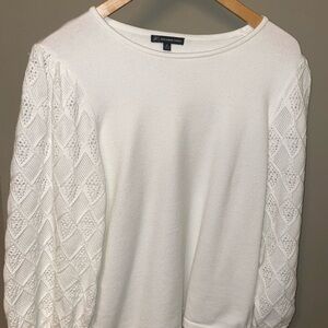 Adrianna Papell Elegant Cream Knit Top